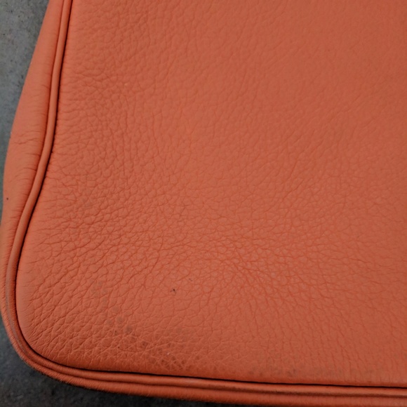 Hermes Orange Clemence Leather Massai Shoulder Bag - Picture 8 of 8